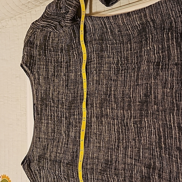 Eileen Fisher Minimalist dark gray marbled linen blend oversized top size Small - Picture 6 of 9